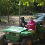 We even get Mary(Julie's Mom) to drive the Gator sometimes!  Angel is always willing to ride!